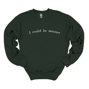 Embroidered I could be meaner sweatshirt
